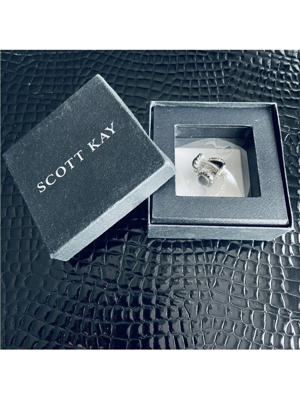 Scott Kay Oval Onyx Sterling Silver Cufflinks Cuff Links - Picture 5 of 8